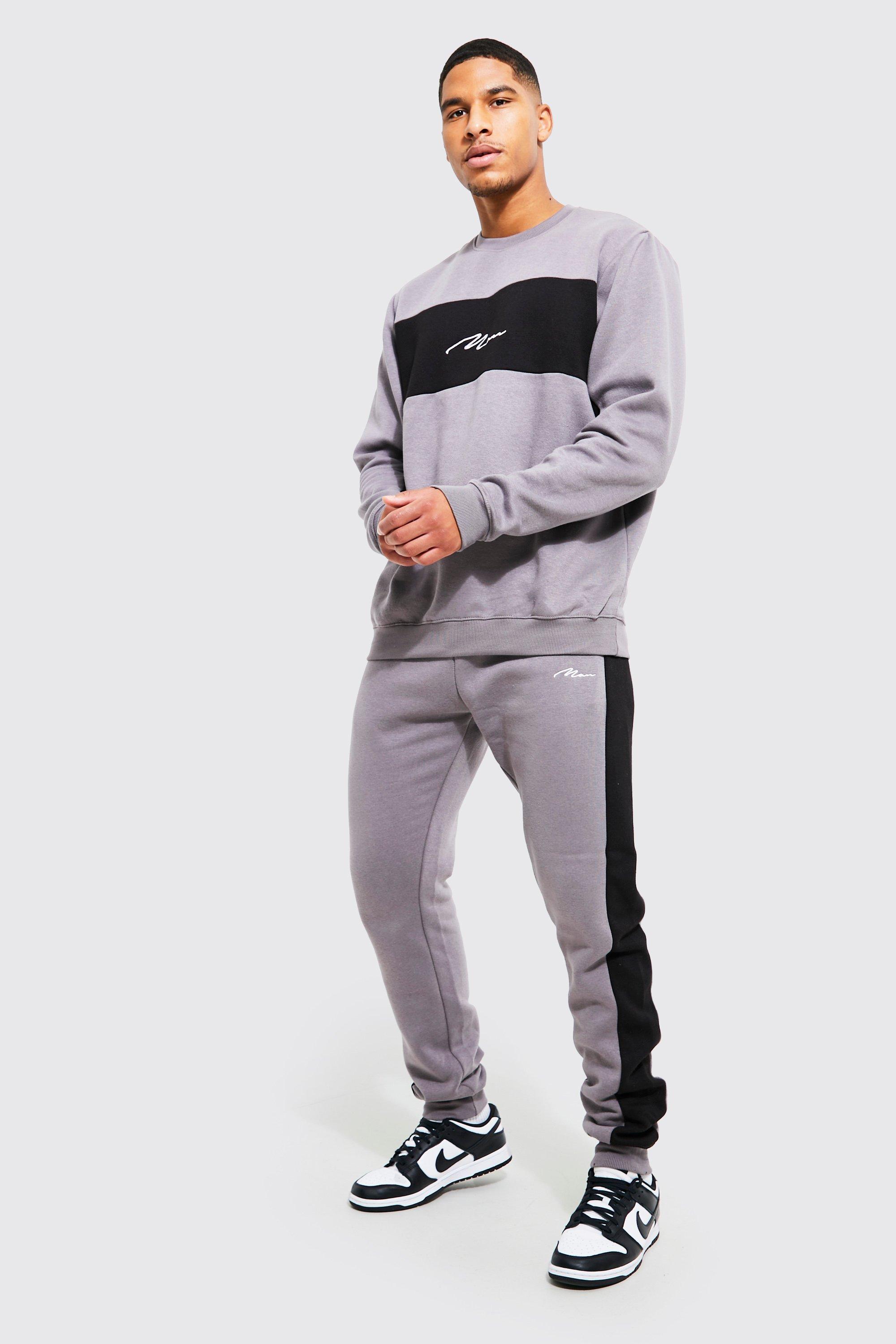 Boohooman cheap script tracksuit